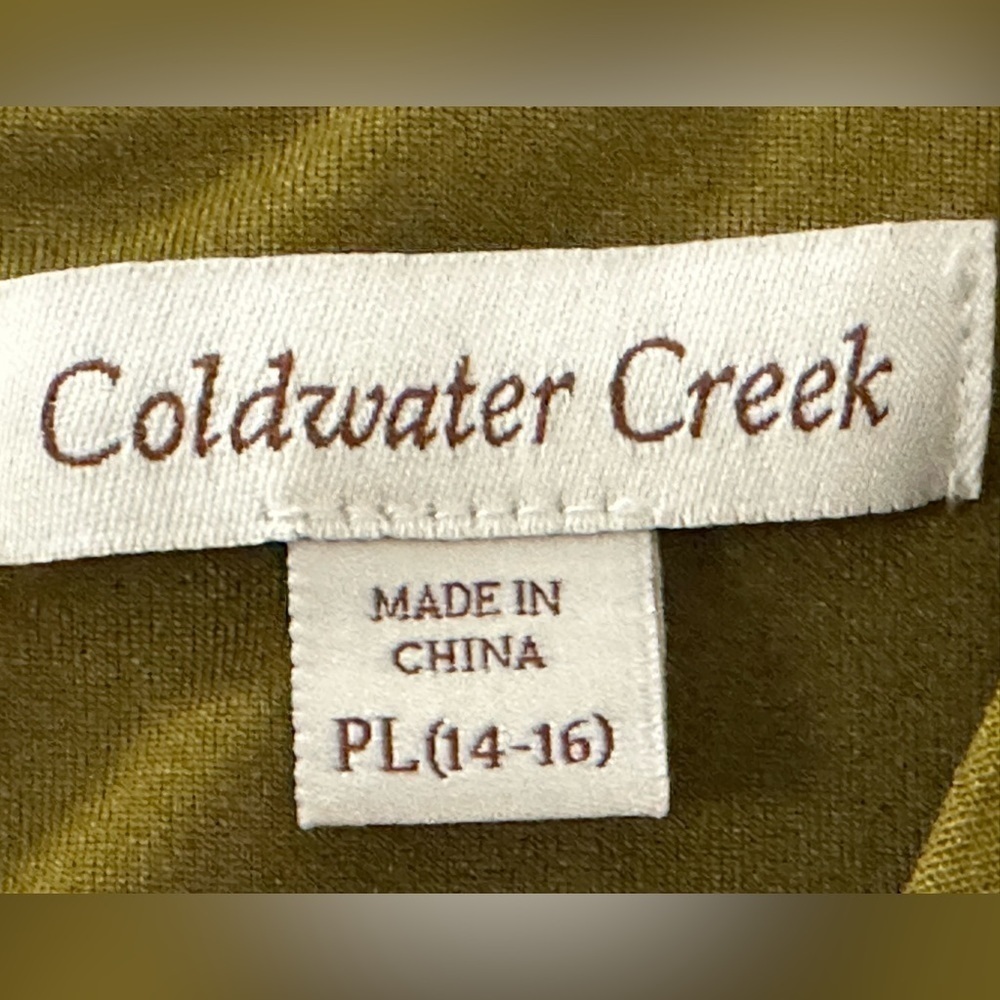 Ladies Sleeveless Green Shell Top.  Coldwater Creek.  Size PL (14-16) - Picture 5 of 7